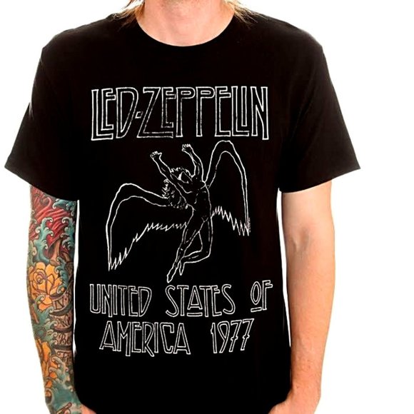Led Zeppelin 1977 USA Tour metal rock Official T-Shirt XL NWT - Picture 1 of 2
